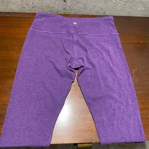 Lululemon Women's In the Flow Crop Heathered Berry Purple Ruched Pants